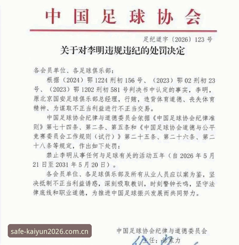 中国足协第三批禁足名单公布，哪些行为触碰了红线？从KAIYUN买球网视角看行业整顿
